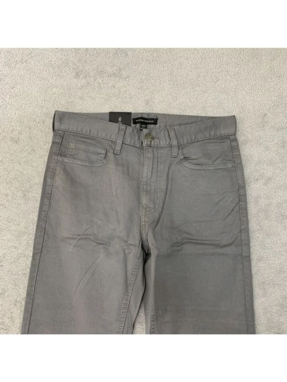 NWT Banana Republic Men's Size 30x29 Gray Slim Fit 5-Pocket Twill Chino Pants